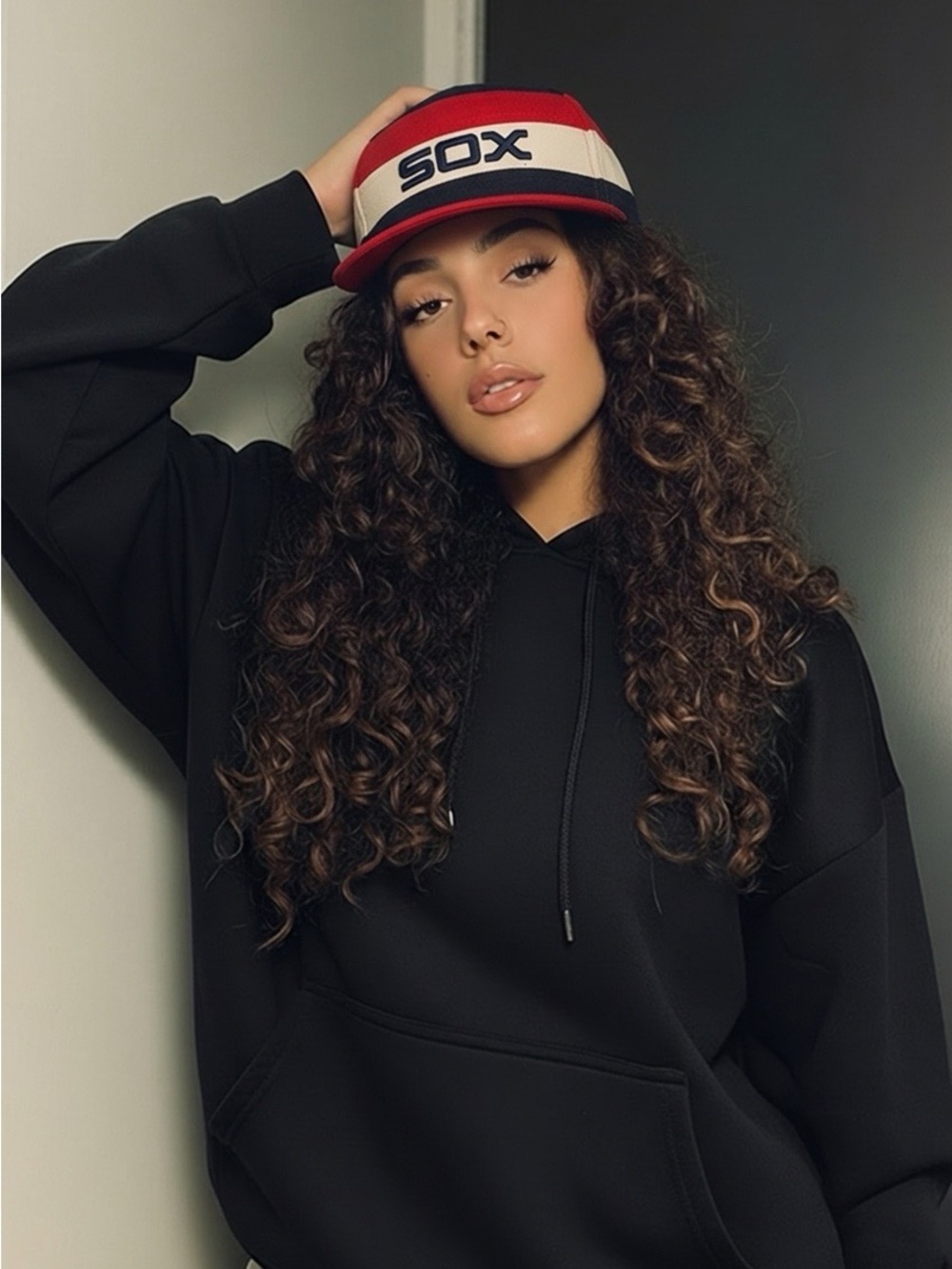Retro SOX Embroidered Stripe Fitted Hat 7 3/8